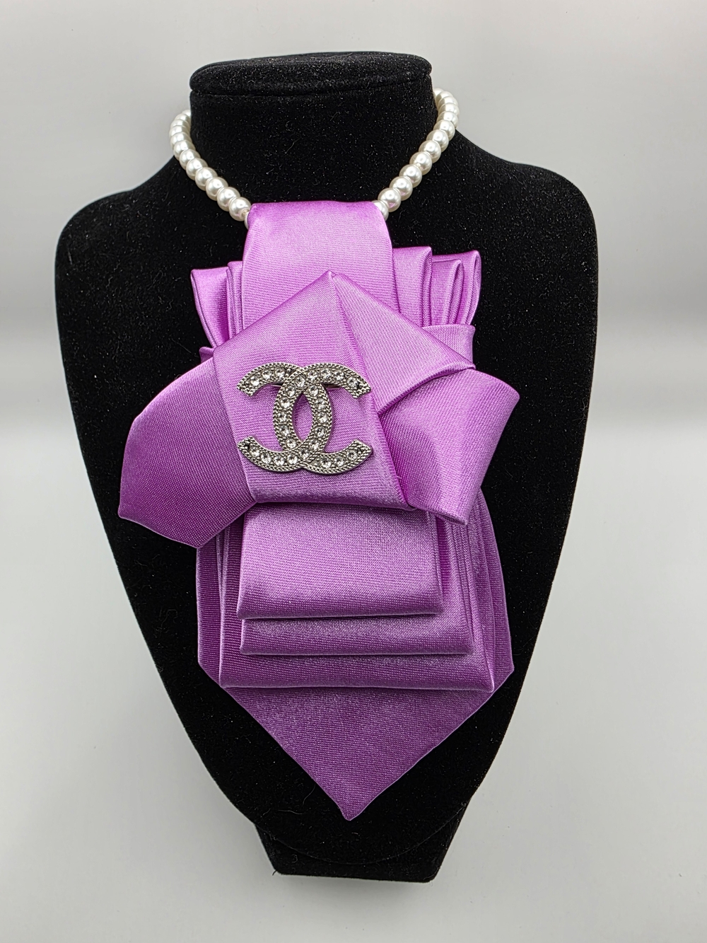 Tie Necklace | Purple Satin
